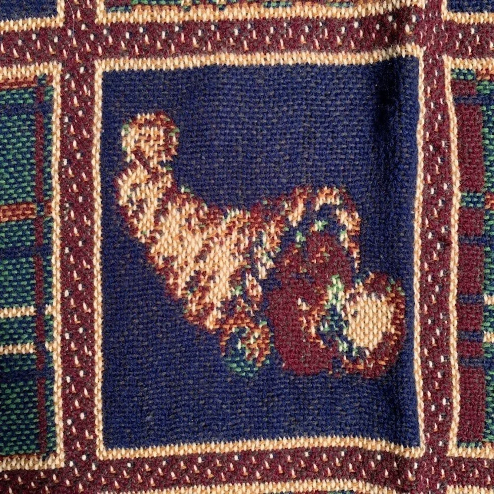 Vintage Fall Theme Woven Throw Blanket Tapestry Autumn Thanksgiving